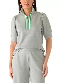 Women's Puff Sleeve 1/2 Zip Top