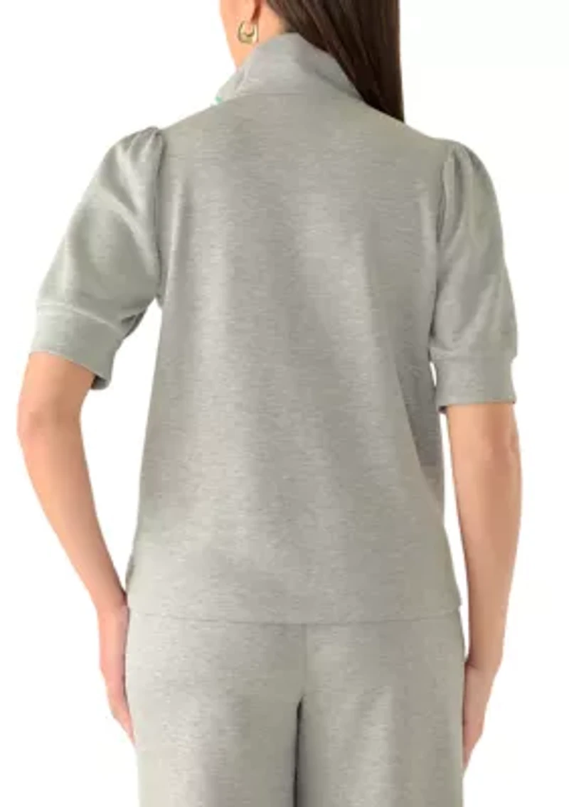 Women's Puff Sleeve 1/2 Zip Top