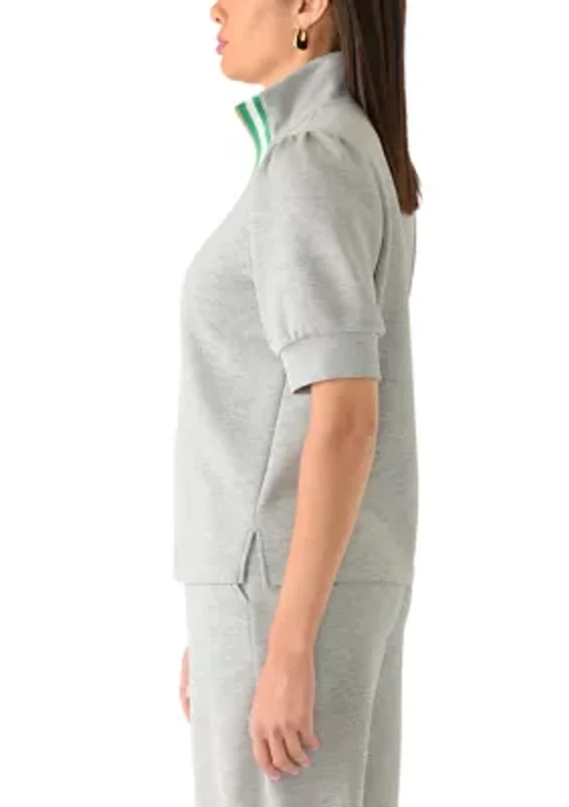 Women's Puff Sleeve 1/2 Zip Top