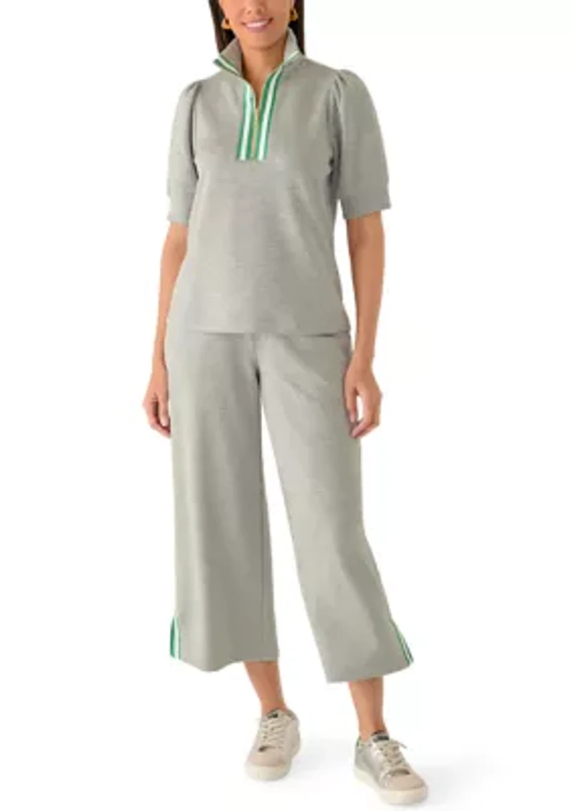 Women's Puff Sleeve 1/2 Zip Top