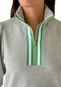 Women's Puff Sleeve 1/2 Zip Top