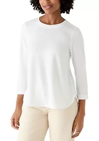 Women's 3/4 Sleeve Baby Terry Top