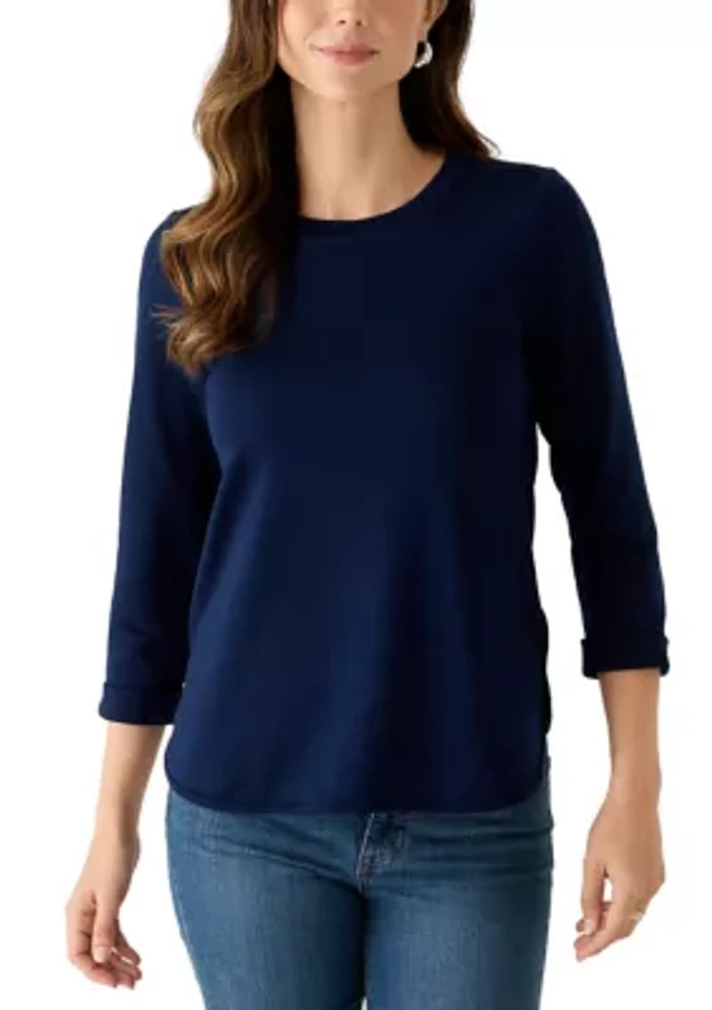 Women's 3/4 Sleeve Baby Terry Top