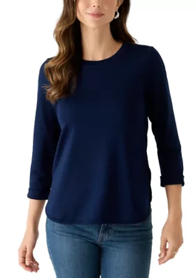 Women's 3/4 Sleeve Baby Terry Top
