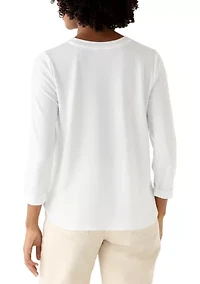 Women's 3/4 Sleeve Baby Terry Top