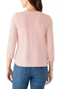 Women's 3/4 Sleeve Baby Terry Top