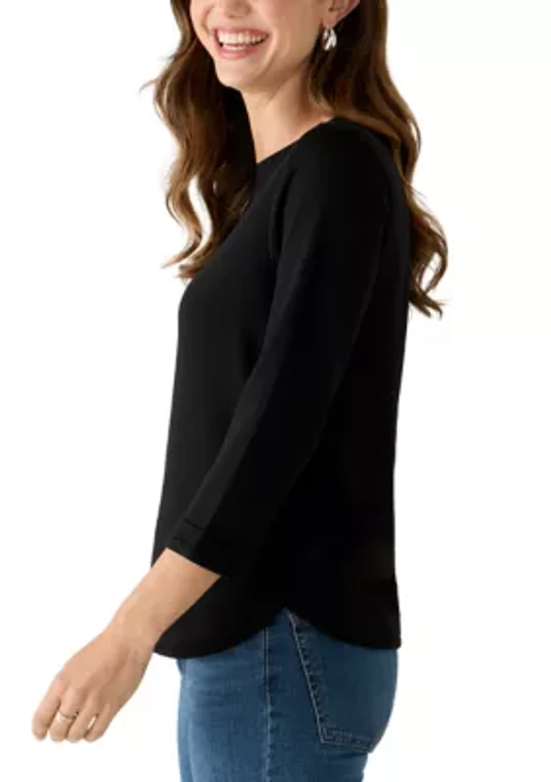 Women's 3/4 Sleeve Baby Terry Top