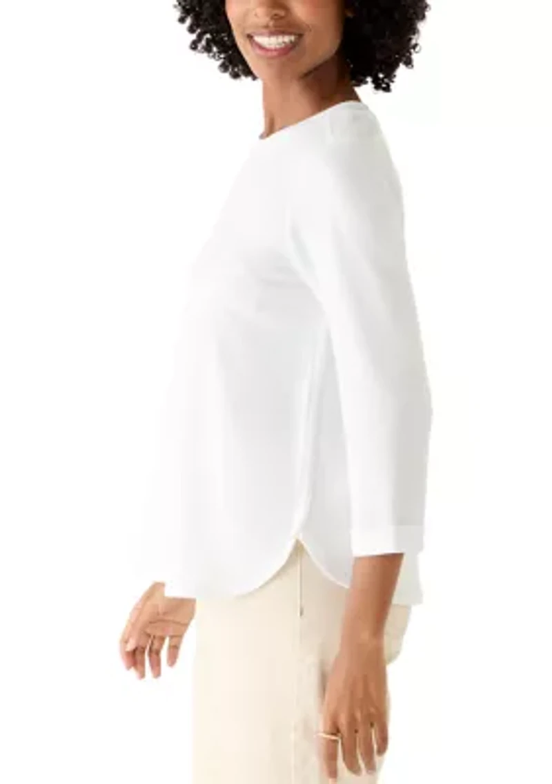 Women's 3/4 Sleeve Baby Terry Top