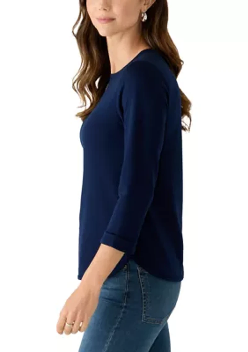 Women's 3/4 Sleeve Baby Terry Top