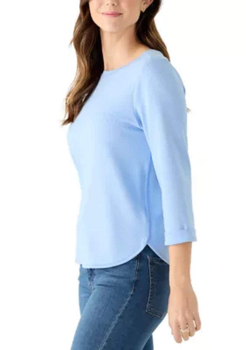 Women's 3/4 Sleeve Baby Terry Top