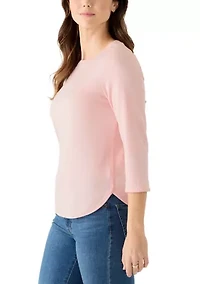 Women's 3/4 Sleeve Baby Terry Top