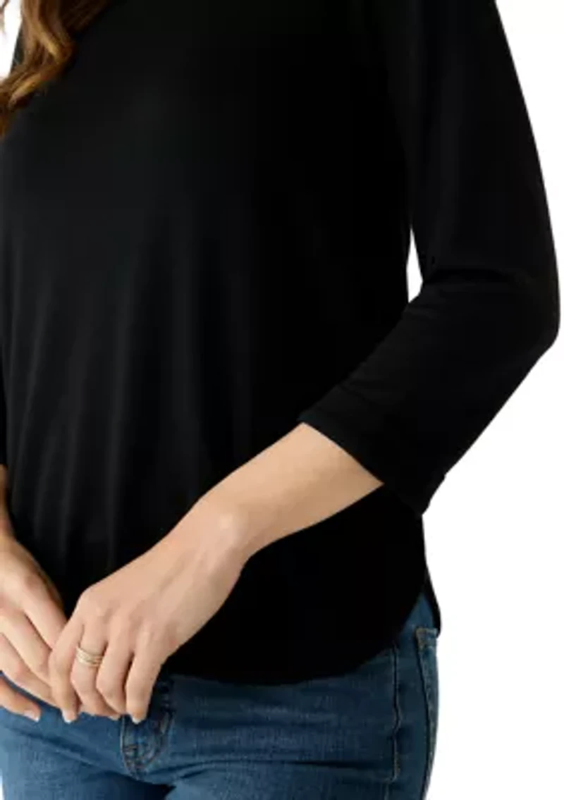Women's 3/4 Sleeve Baby Terry Top