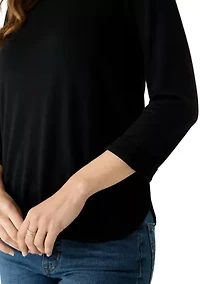 Women's 3/4 Sleeve Baby Terry Top