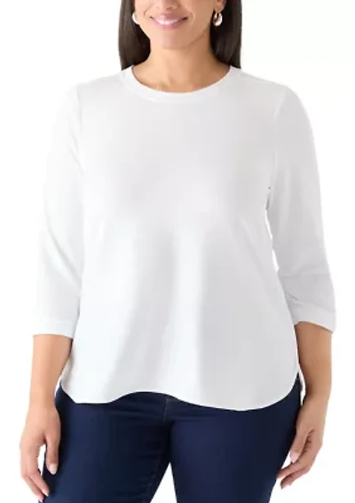 Plus 3/4 Sleeve Baby Terry T-Shirt