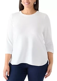 Plus 3/4 Sleeve Baby Terry T-Shirt