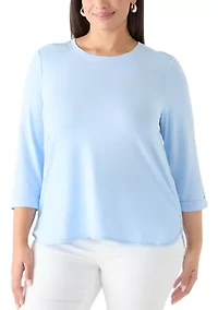 Plus 3/4 Sleeve Baby Terry T-Shirt