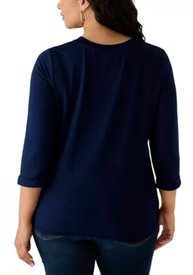 Plus 3/4 Sleeve Baby Terry T-Shirt