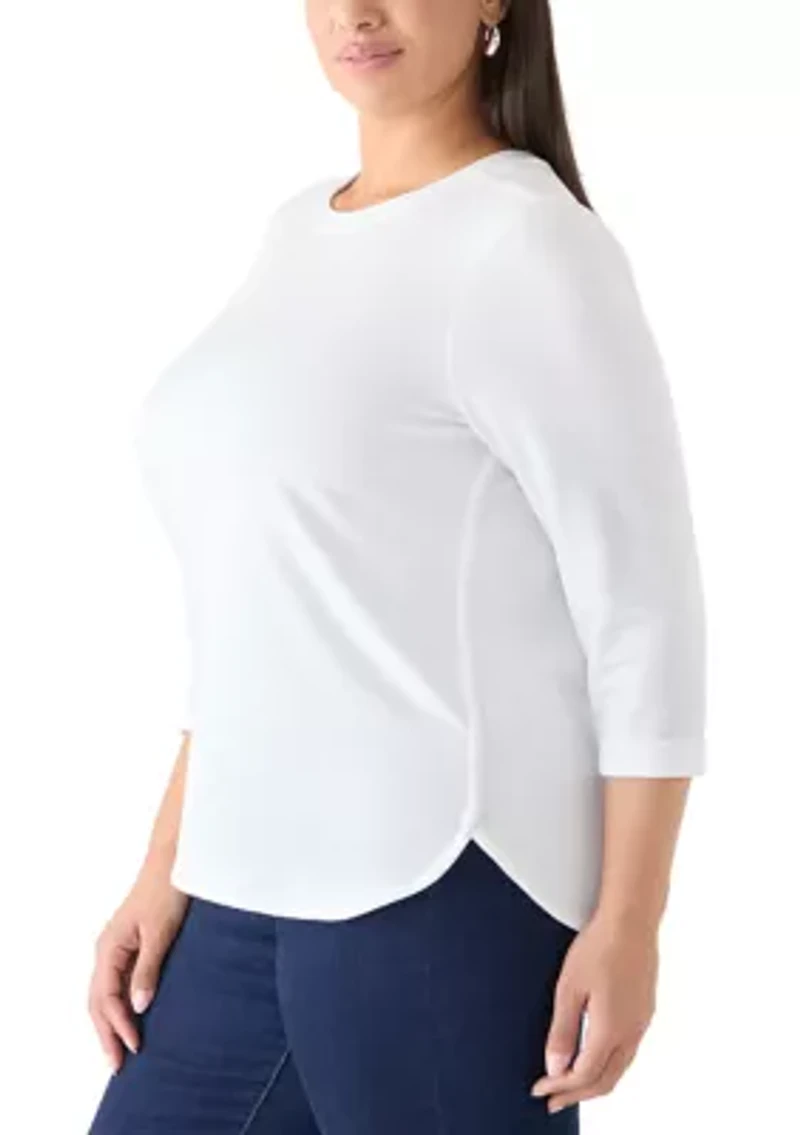 Plus 3/4 Sleeve Baby Terry T-Shirt