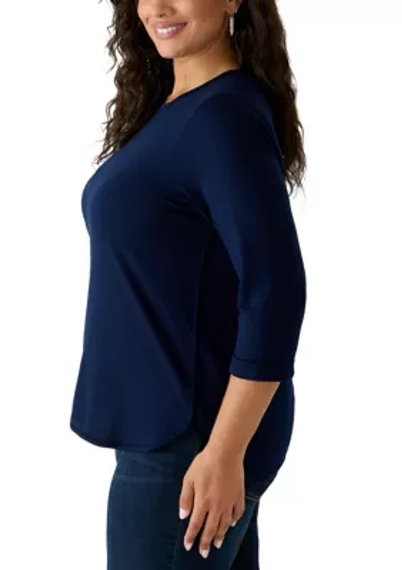 Plus 3/4 Sleeve Baby Terry T-Shirt
