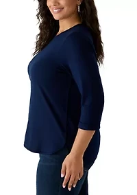 Plus 3/4 Sleeve Baby Terry T-Shirt