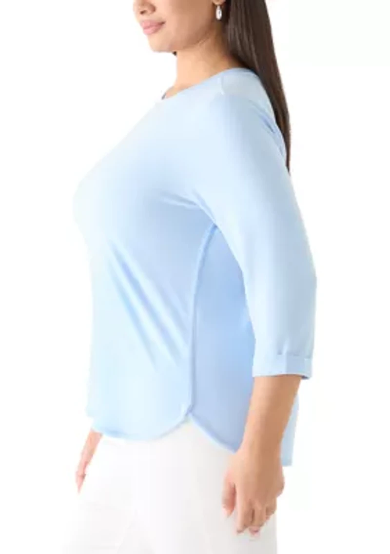 Plus 3/4 Sleeve Baby Terry T-Shirt