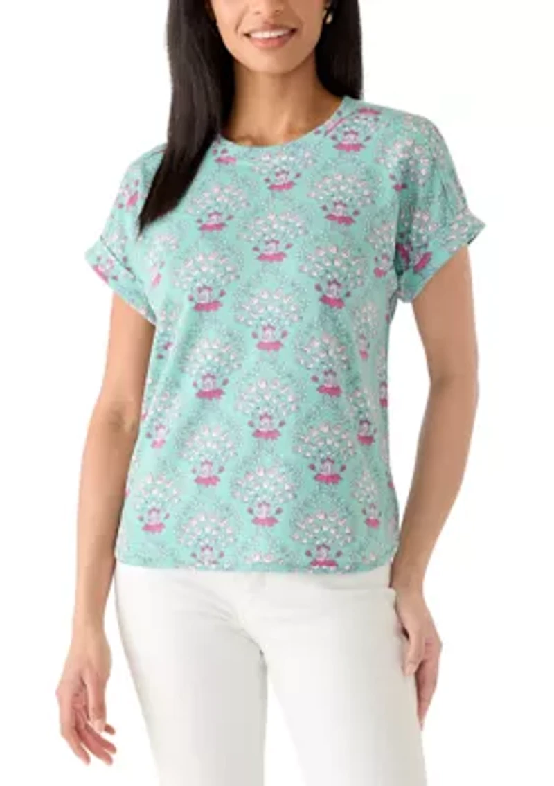 Women's Short Sleeve Crew Neck Printed T-Shirt