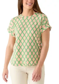 Women's Short Sleeve Crew Neck Printed T-Shirt