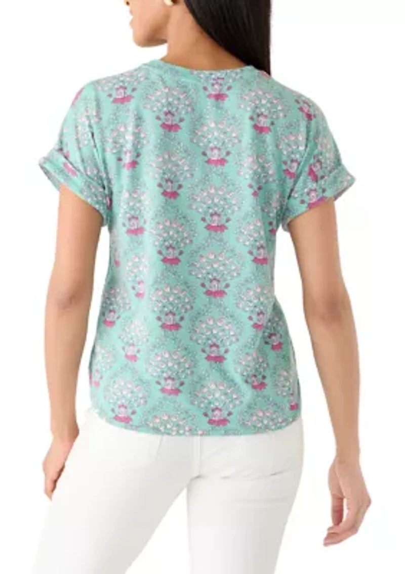 Women's Short Sleeve Crew Neck Printed T-Shirt