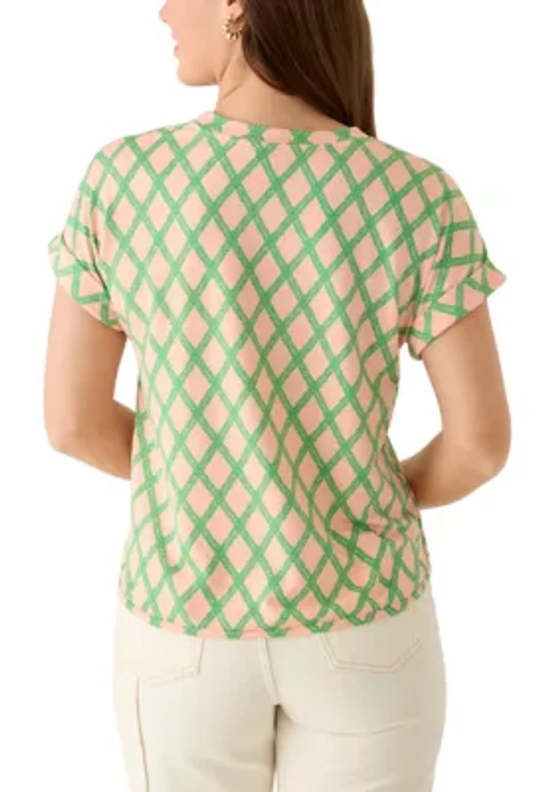 Women's Short Sleeve Crew Neck Printed T-Shirt