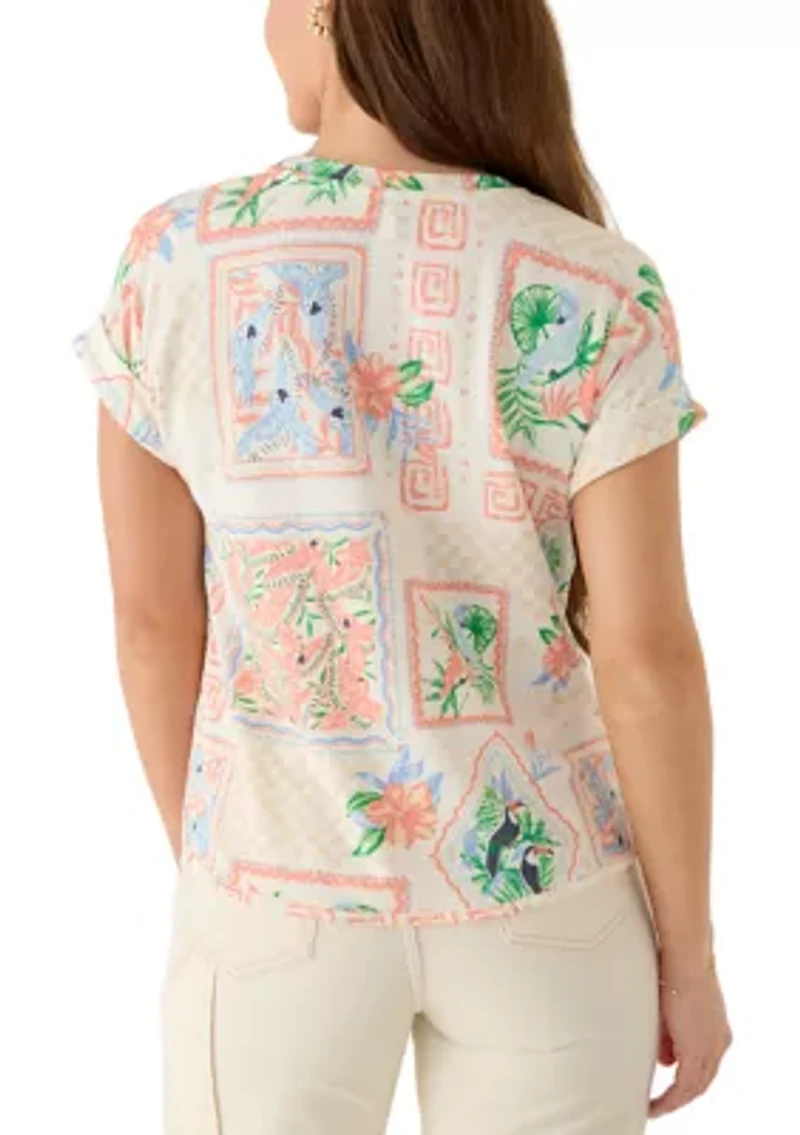 Women's Short Sleeve Crew Neck Printed T-Shirt