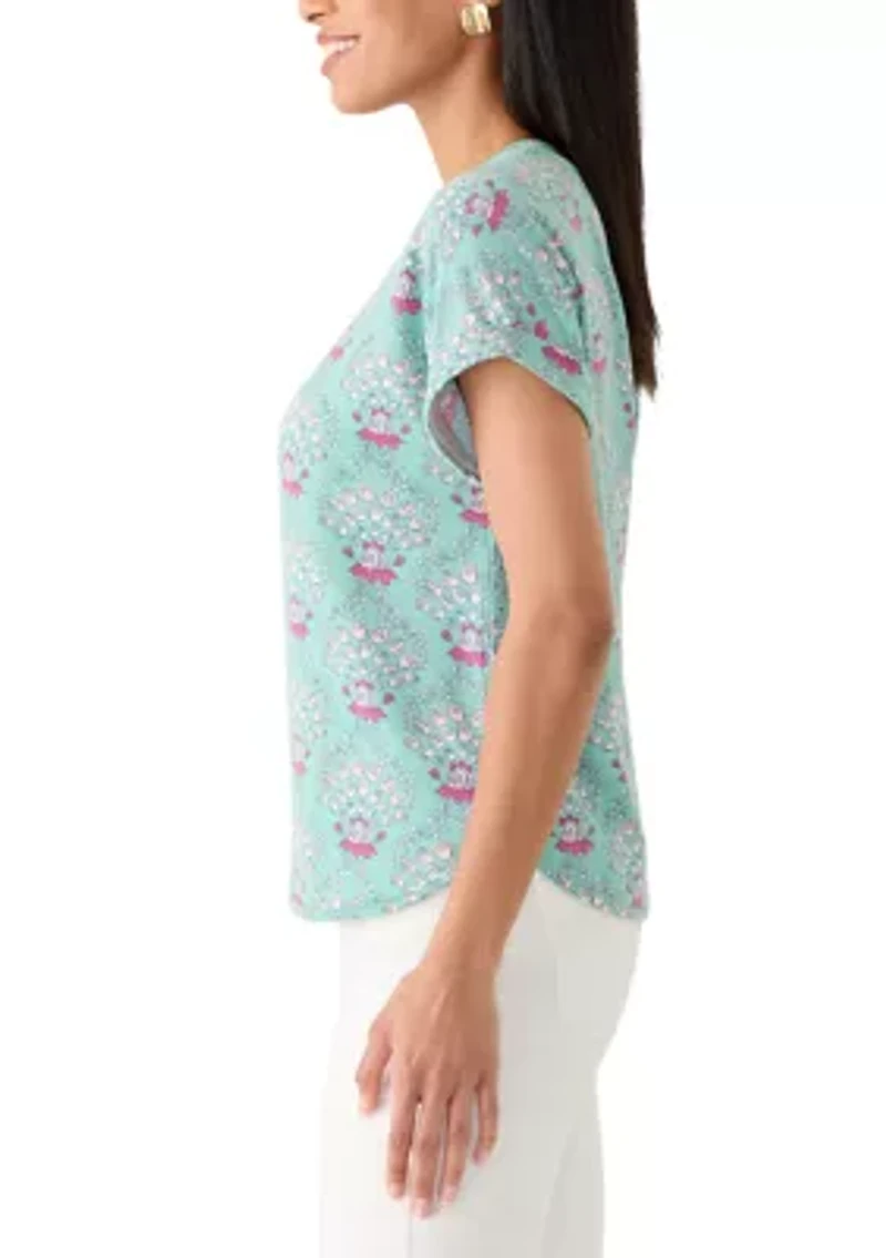 Women's Short Sleeve Crew Neck Printed T-Shirt