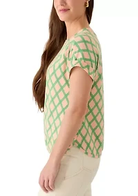Women's Short Sleeve Crew Neck Printed T-Shirt