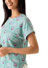 Women's Short Sleeve Crew Neck Printed T-Shirt