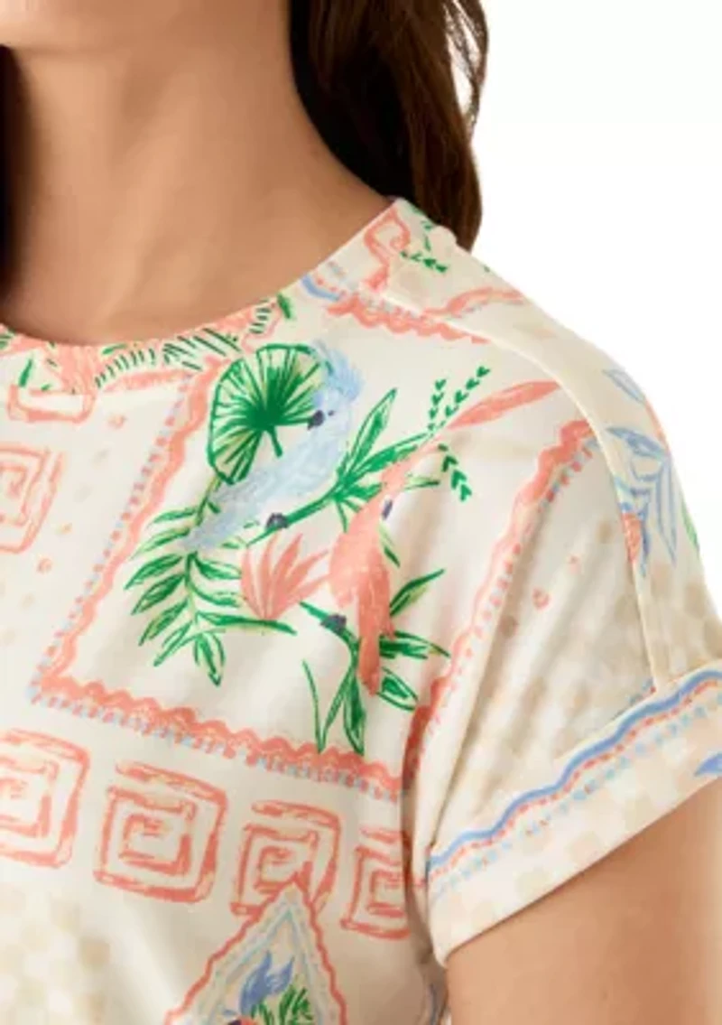 Women's Short Sleeve Crew Neck Printed T-Shirt