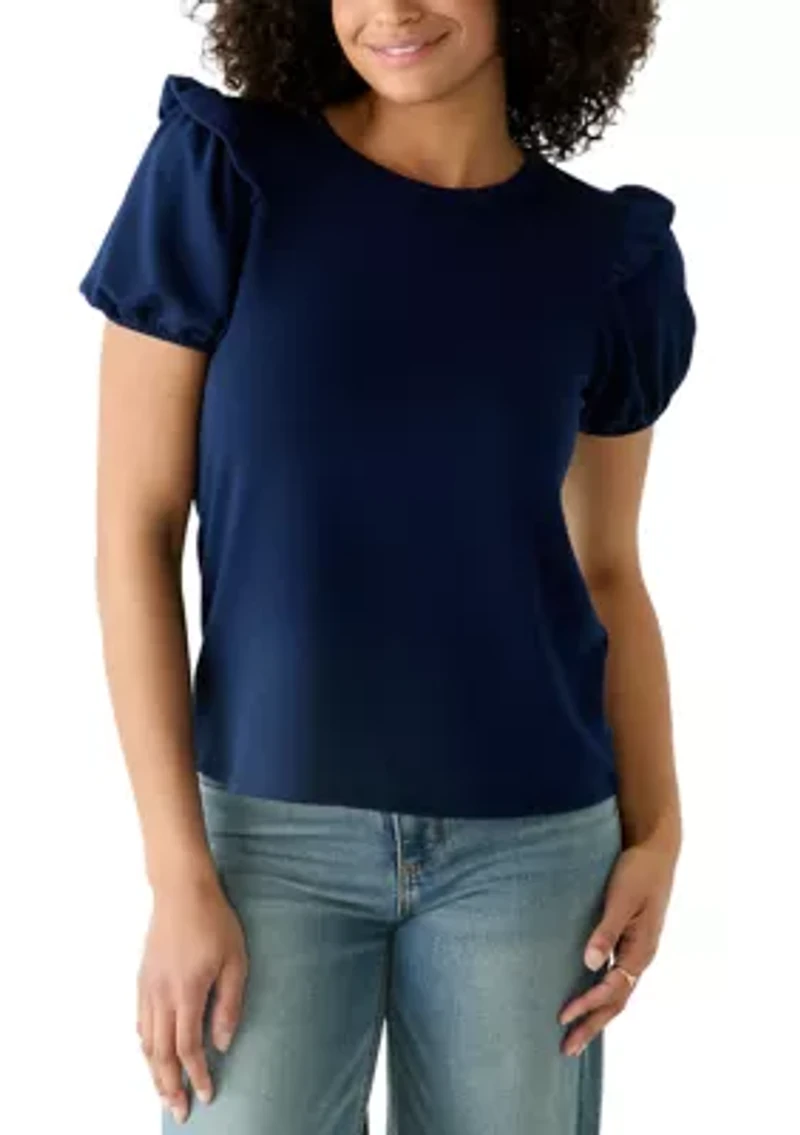 Women's Puff Sleeve Baby Terry T-Shirt