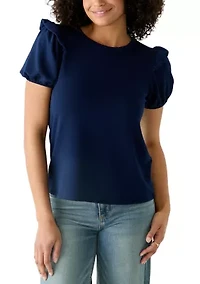 Women's Puff Sleeve Baby Terry T-Shirt