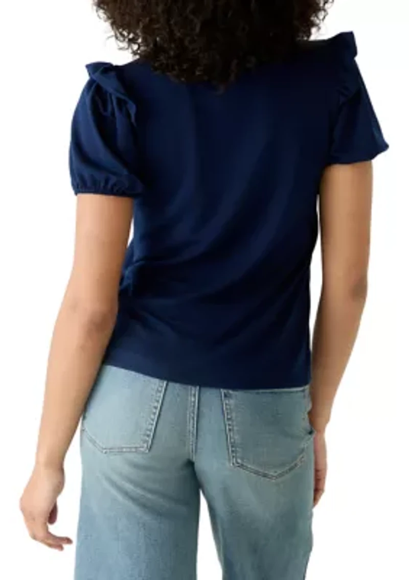 Women's Puff Sleeve Baby Terry T-Shirt