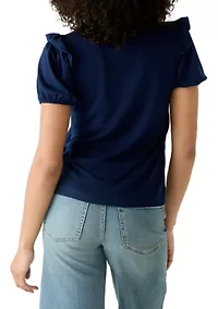 Women's Puff Sleeve Baby Terry T-Shirt