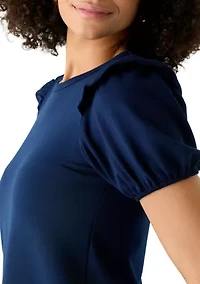 Women's Puff Sleeve Baby Terry T-Shirt
