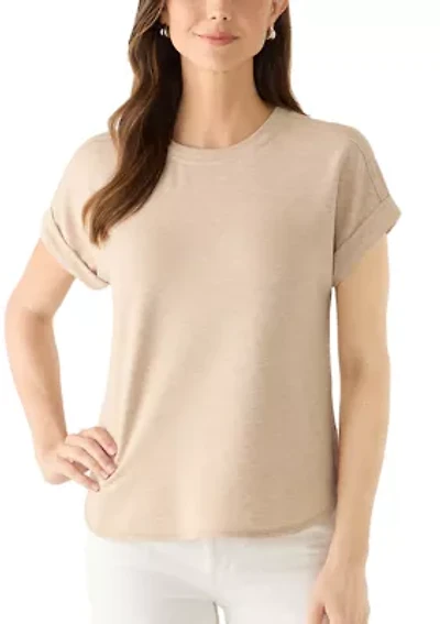 Women's Drop Shoulder Smile Hem Top