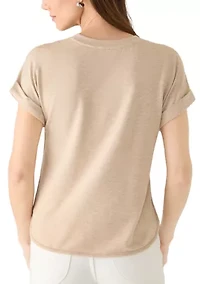 Women's Drop Shoulder Smile Hem Top