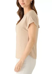 Women's Drop Shoulder Smile Hem Top