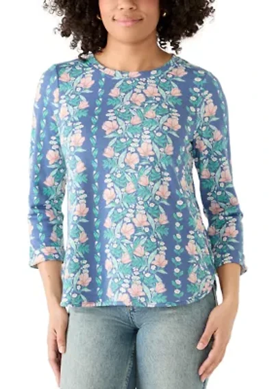 Women's 3/4 Sleeve Print Baby T-Shirt