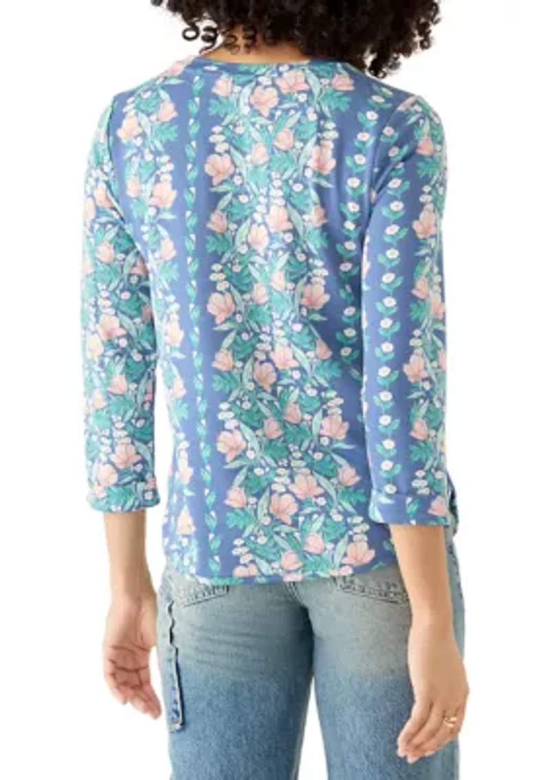 Women's 3/4 Sleeve Print Baby T-Shirt