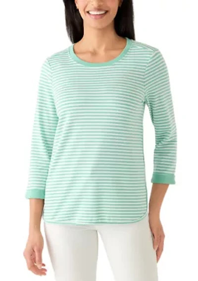 Women's Three-Quarter Sleeve Baby Terry Top