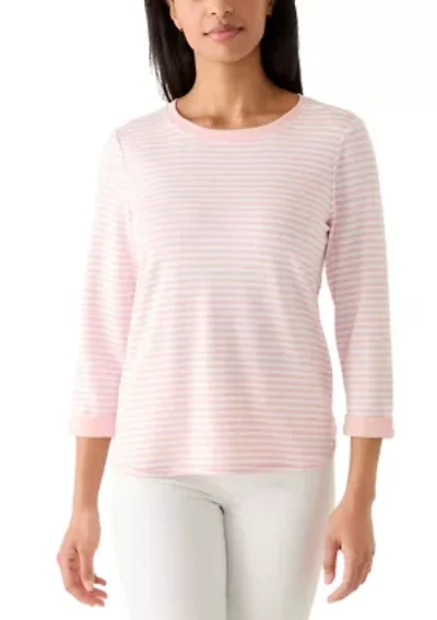 Women's Three-Quarter Sleeve Baby Terry Top