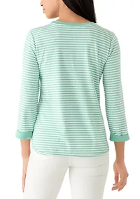 Women's Three-Quarter Sleeve Baby Terry Top