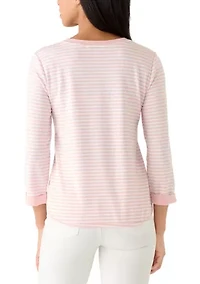 Women's Three-Quarter Sleeve Baby Terry Top