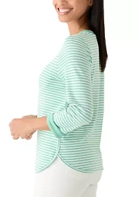 Women's Three-Quarter Sleeve Baby Terry Top