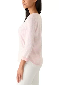 Women's Three-Quarter Sleeve Baby Terry Top